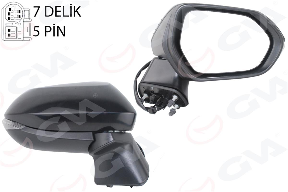 Dış Dikiz Aynası Sağ Elektikli Sinyalli Konv Siyah 5 Pin Li Toyota Corolla 19-