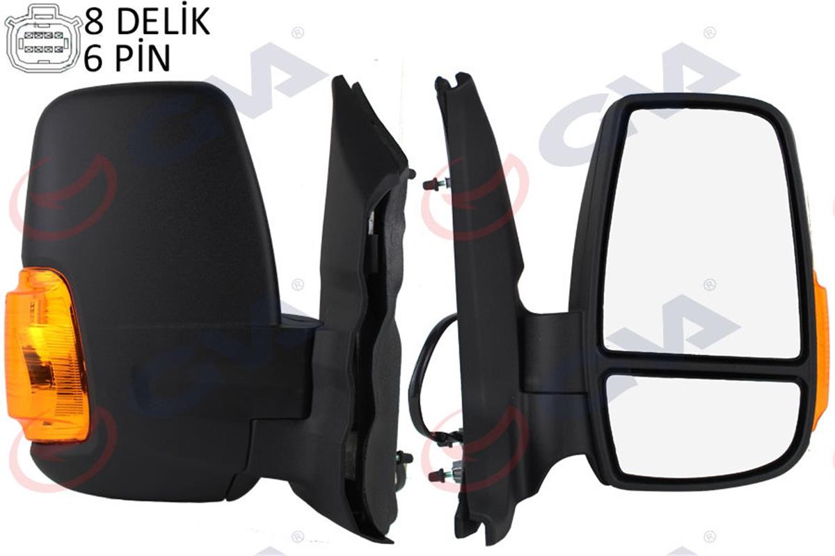 Dış Dikiz Aynası Sağ Elektrikli Isıtmalı Transit 14 Sarı Sinyalli Desenli Konvek