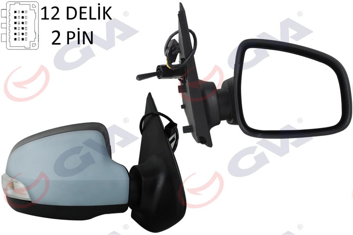Dış Dikiz Aynası Sağ Symbol-Sandero 13 1 Mekanik Sinyalli Astarlı Könveks 2 Fiş