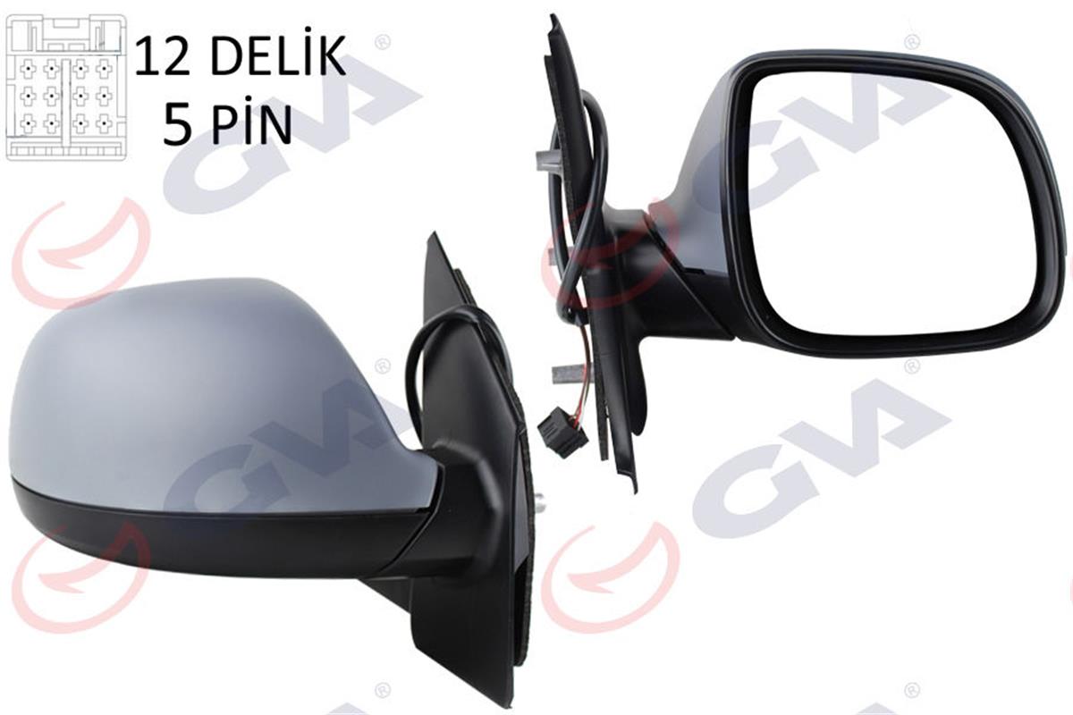 Dış Dikiz Aynası Sağ Transporter T7 Elektrikli-Isıtmalı-Siyah 5 Fiş 2015 Vm-6373
