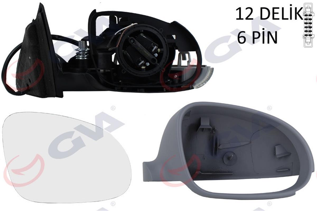 Dış Dikiz Aynası Sinyalli Elektrikli Sağ Passat 03-06 Astarlı Vm-199Ehpr