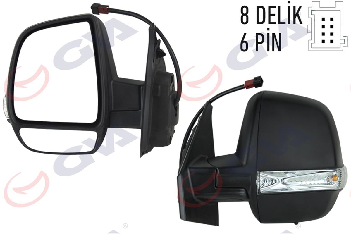 Dış Dikiz Aynası Sol Doblo 11 Elektrikli Isıtmalı Sinyalli Çift Cam Konveks 6 Fi