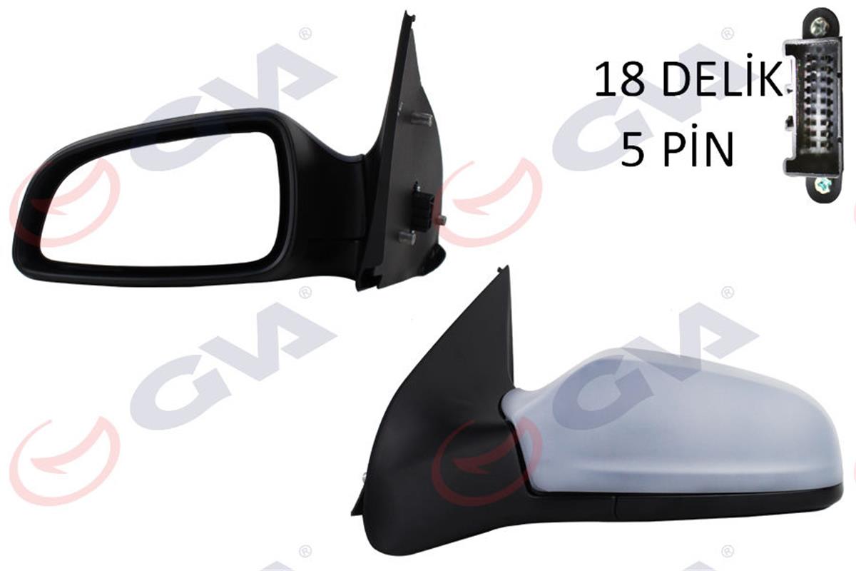 Dış Dikiz Aynası Sol Elektrikli Astra H 04 Astarlı Asferikli Vm-968Ehpal