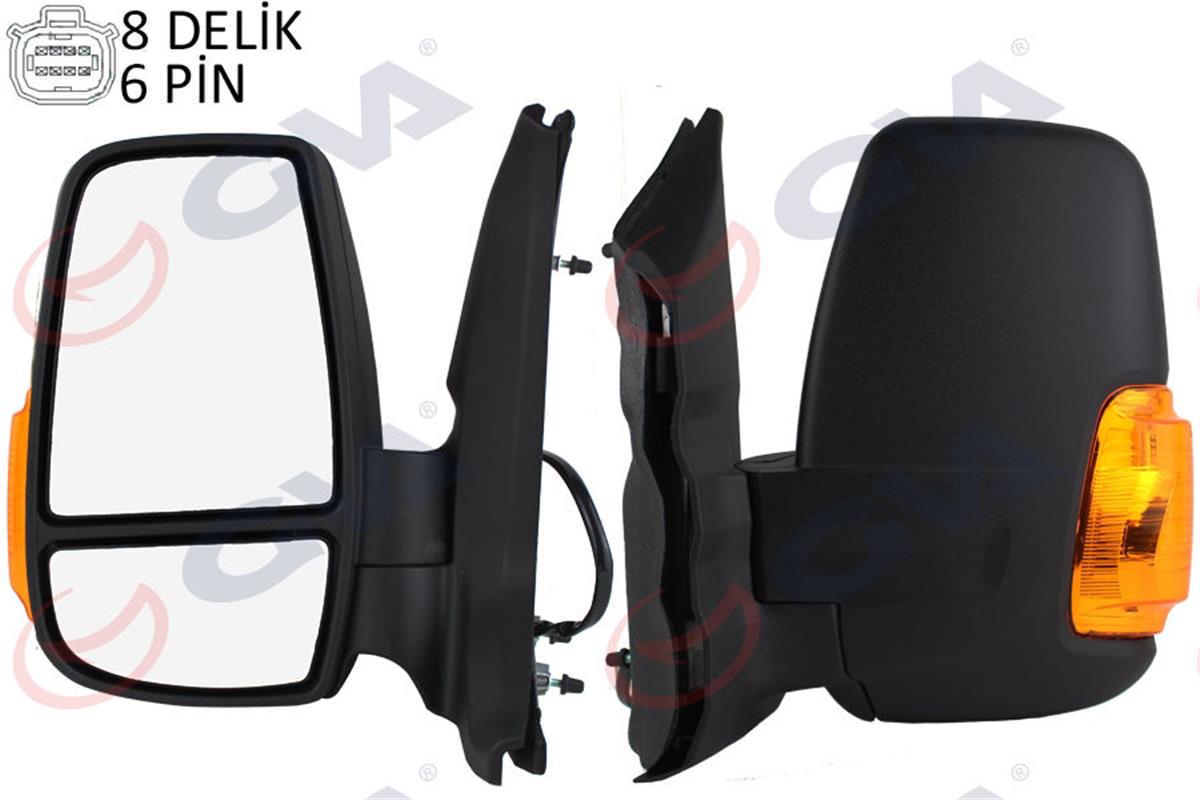 Dış Dikiz Aynası Sol Elektrikli Isıtmalı Transit 14 Sarı Sinyalli Desenli Konvek