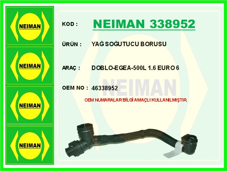 Fiat Doblo Yağ Soğutucu Borusu 1.6 Euro 6 BESCHER