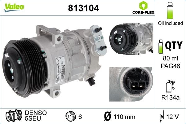 Fiat Doblo Klima Kompresörü 12V 6 Kanal 110mm VALEO