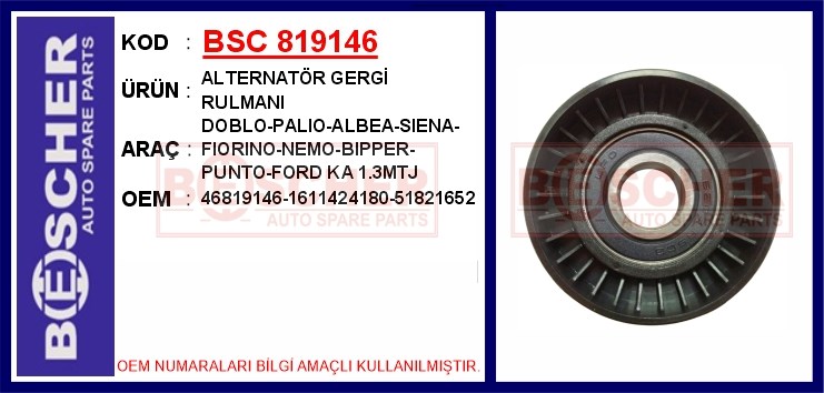 Fiat Doblo Palio Albea Fiorino Alternatör Gergi Rulmanı 1.3MTJ BESCHER