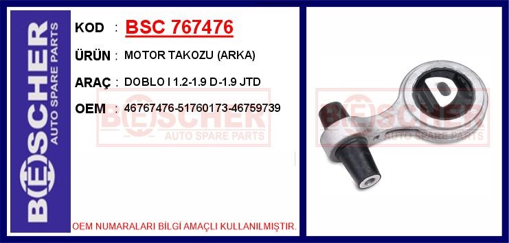 Fiat Doblo 1 Arka Motor Takozu 1.2-1.9 D-1.9 JTD BESCHER