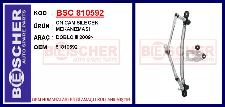 Fiat Doblo 3 Ön Cam Silecek Mekanizması Motorsuz BESCHER