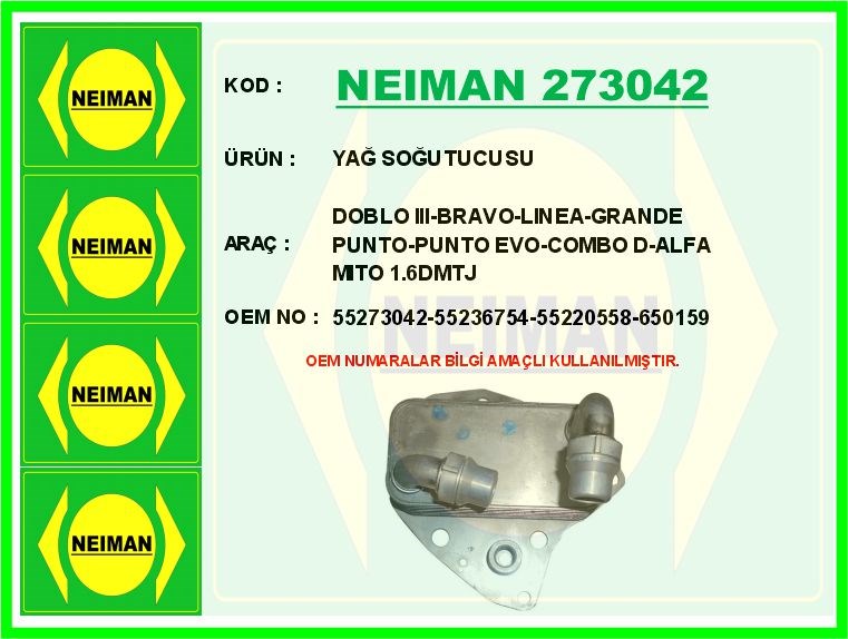 Fiat Doblo 3 Yağ Soğutucusu 1.6 DMTJ BESCHER