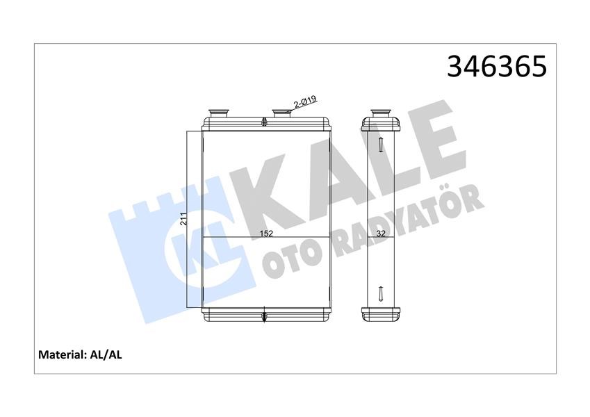 Fiat Doblo Kalorifer Radyatörü Klimasız KALE-RADYATOR