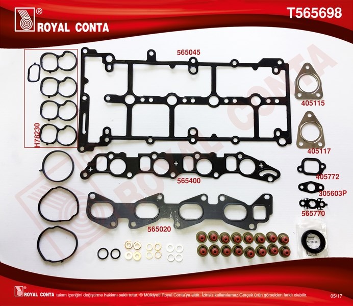 Fiat Doblo Linea Bravo II 1.6 DMTJ Üst Takım Contası Corteco Keçeli Reinz... ROYAL