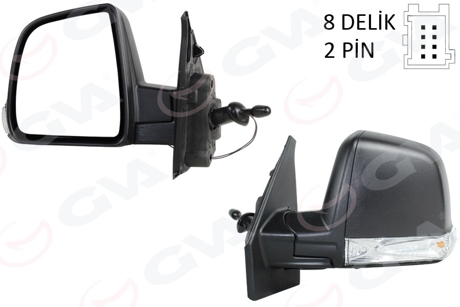 Fiat Doblo Dış Dikiz Aynası Sol Mekanik Desenli Sinyalli GVA