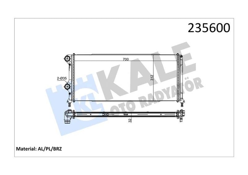 Fiat Doblo 1.9 JTD-1.3MTJ Klimasız Mekanik Radyatör KALE-RADYATOR