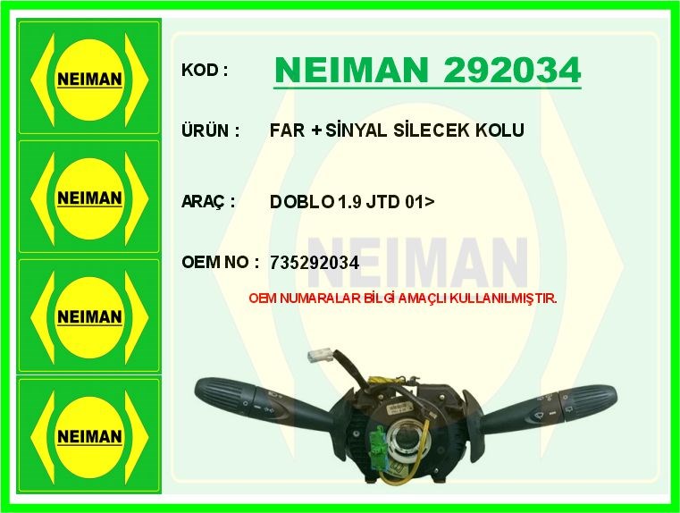 Fiat Doblo Far Sinyal Silecek Kolu 1.9 JTD BESCHER