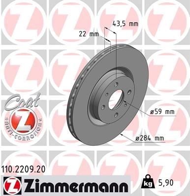 Fiat Doblo Idea Linea Fiorino Bravo Stilo Ön Fren Aynası 284x22x 4 Delik Havalı ZIMMERMANN