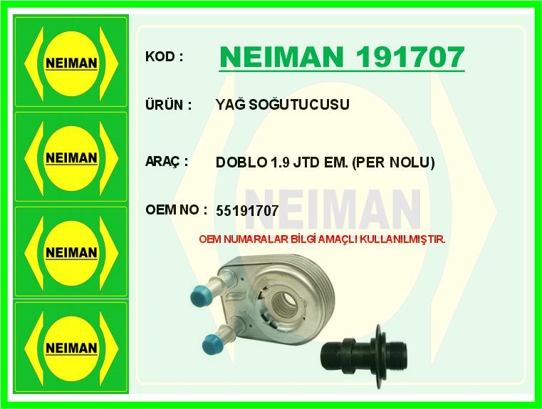 Fiat Doblo Yağ Soğutucusu 1.9 JTD EM. Pernolu BESCHER