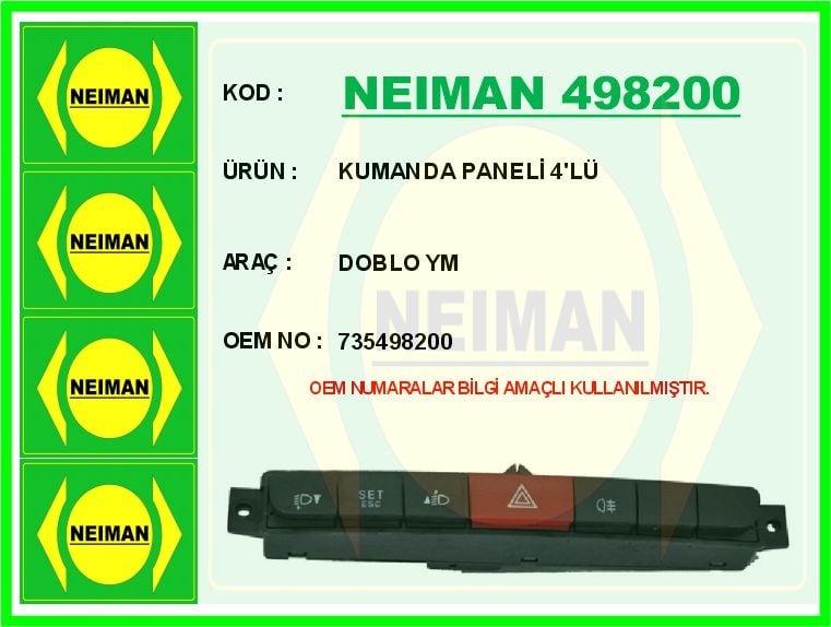 Fiat Doblo Kumanda Paneli 4'lü BESCHER