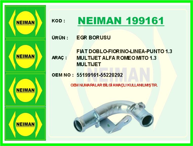 Fiat Doblo Fiorino Linea Punto Alfa Romeo Mito EGR Borusu 1.3 Multijet BESCHER