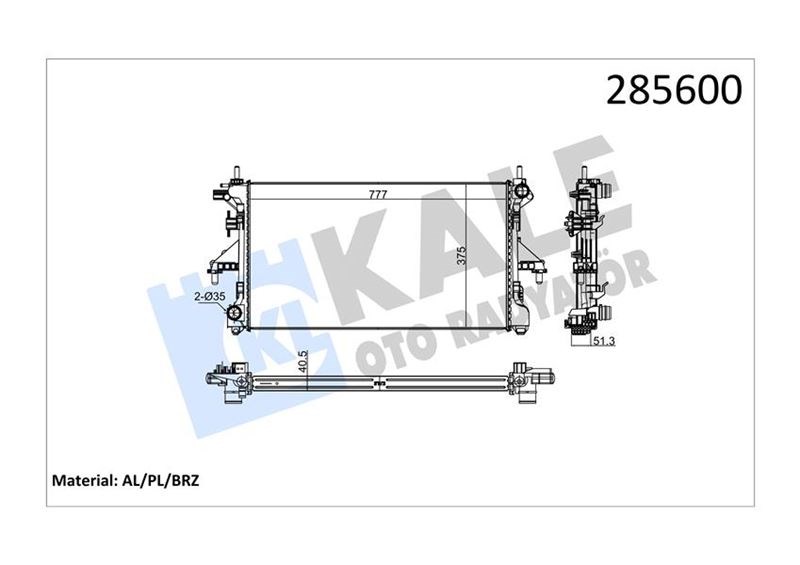 Fiat Ducato Radyatör 2.3 JTD Klimalı Mekanik KALE-RADYATOR