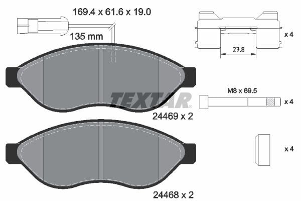 Fiat Ducato III Ön Fren Balatası TEXTAR