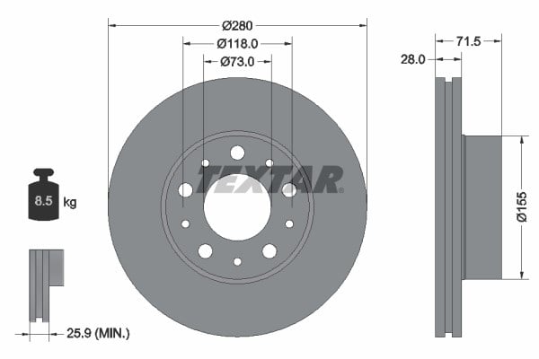 Fiat Ducato III Citroen Jumper III Peugeot Boxer III Ön Fren Diski TEXTAR