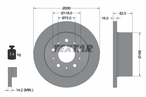 Fiat Ducato III Arka Fren Diski TEXTAR