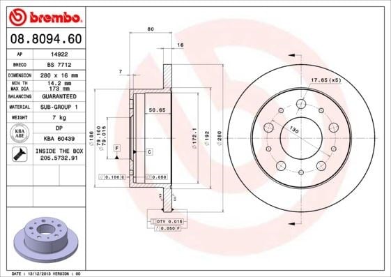 Fiat Ducato Arka Fren Diski BREMBO