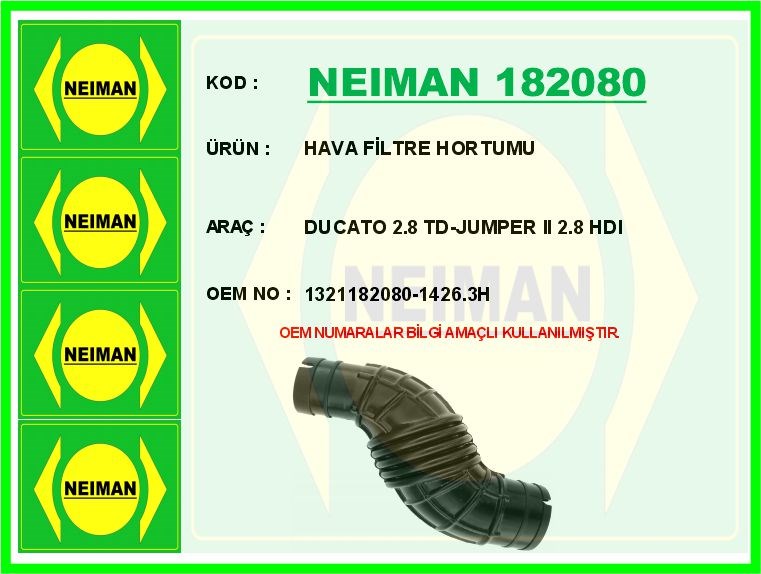 Fiat Ducato Jumper 2 Hava Filtre Hortumu 2.8 TD-2.8 HDI BESCHER