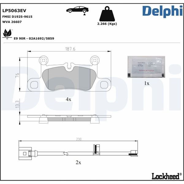 Audi E-Tron Elektrikli Fren Balatası DELPHI