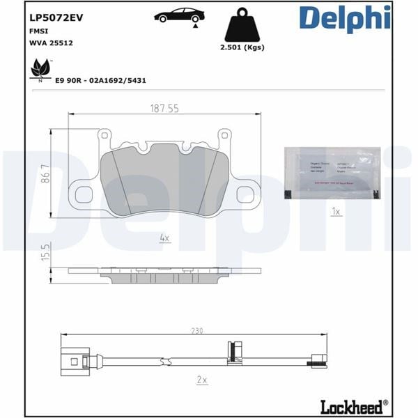 Audi E-Tron Elektrikli Fren Balatası DELPHI