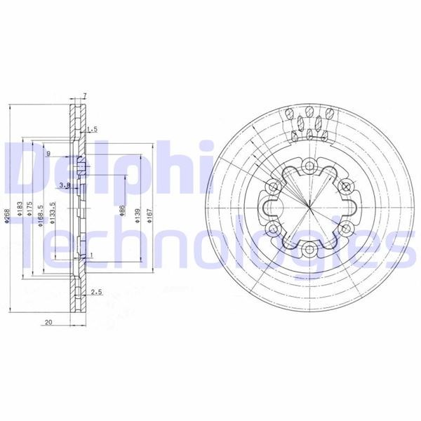 Mazda E2000 Ön Fren Diski Delikli DELPHI
