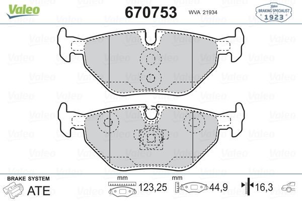 BMW E30 E36 E46 E85 E86 Arka Fren Balatası VALEO