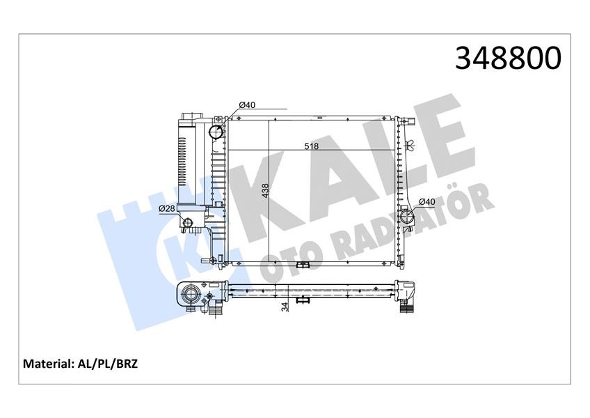 BMW M20 M40 M43 M50 E34 Motor Su Radyatörü KALE-RADYATOR