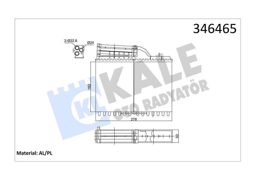 BMW E34 Kalorifer Radyatörü KALE-RADYATOR