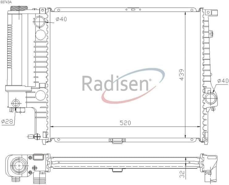 BMW E34 Radyatör 5.18i-5.20i-5.25i-5.25ix Kapaklı RADISEN
