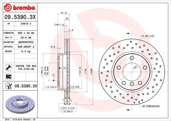 BMW E36 Ön Fren Diski Havalı Delikli BREMBO