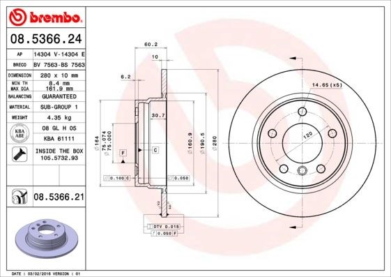 BMW E36 E46 Arka Fren Diski BREMBO