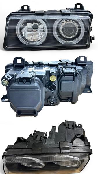 BMW E36 Komple Sol Far Kristal Siyah Mercekli [91-98] PRO-A