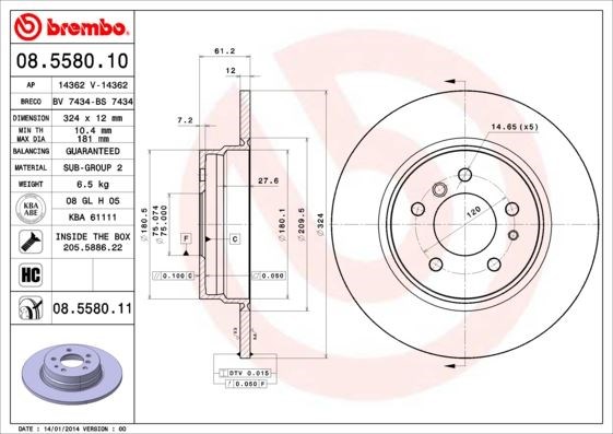BMW E38 E31 Arka Fren Diski BREMBO