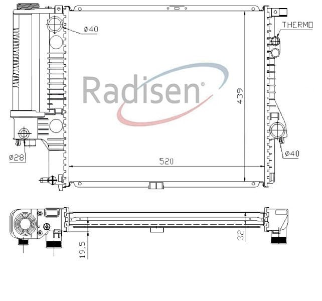 BMW E39 Radyatör 5.20i-5.23i-5.28i M52 Motor RADISEN