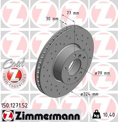 BMW E39 E32 E38 E31 Ön Fren Diski Delikli ZIMMERMANN