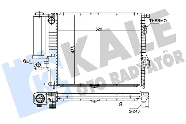 BMW M52 E39 Klimalı Otomatik Şanzıman Motor Su Radyatörü KALE-RADYATOR
