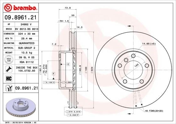 BMW E39 Ön Fren Diski BREMBO