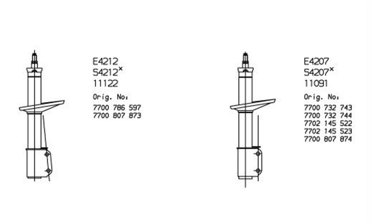 E4207 Ön Amortisör Reno Süper 5 85/98