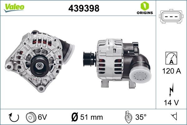 BMW E46 E39 E60 X5 E53 Alternatör 120A VALEO