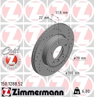 BMW E46 E36 E85 Ön Fren Diski Delikli ZIMMERMANN