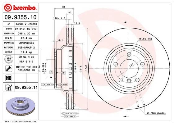 BMW E65 Ön Fren Diski BREMBO