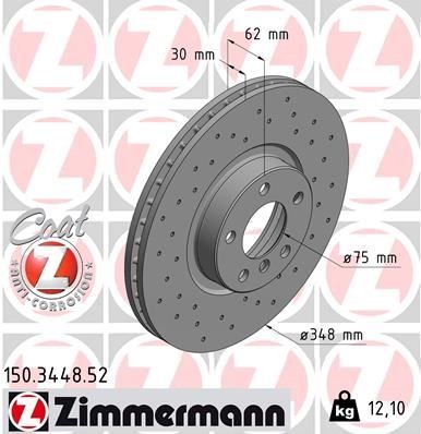 BMW E70 F15 E71 F16 Ön Fren Diski Delikli ZIMMERMANN