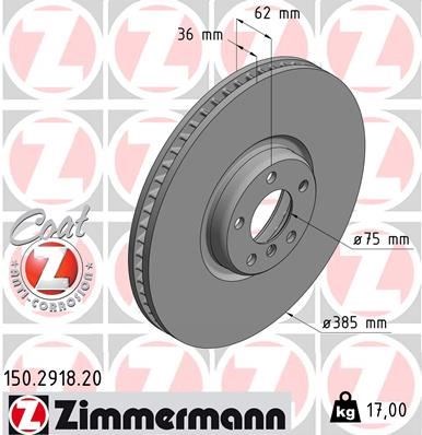 BMW E70 F15 E71 E72 F16 Ön Sağ Fren Diski ZIMMERMANN